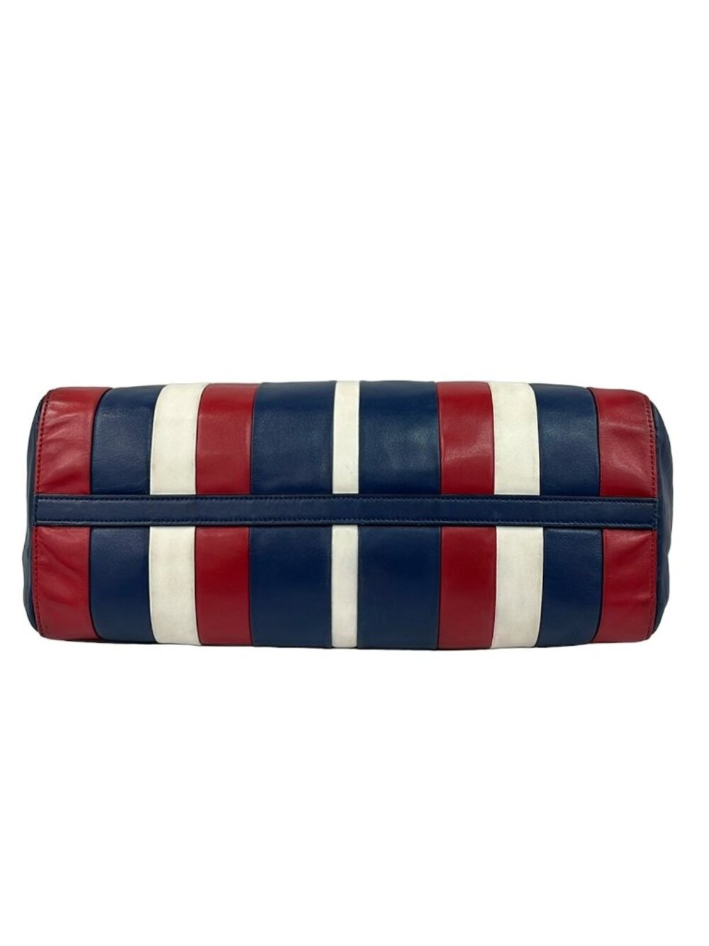 Prada Tote Navy Red White Striped Leather - Picture 5 of 13